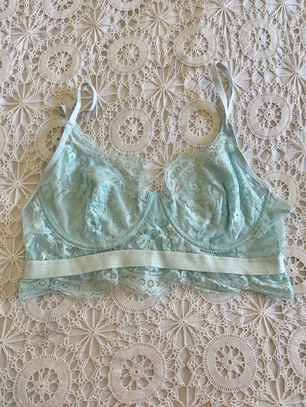 Avidlove blue teal lace bralette bra